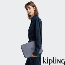 Kipling 灰藍拼接珊瑚粉13吋筆電收納包-LAPTOP SLEEVE 13