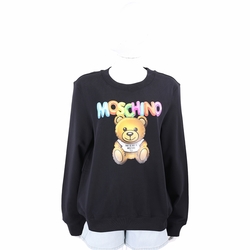 MOSCHINO 七彩氣球泰迪熊黑色棉質運動衫 大學T