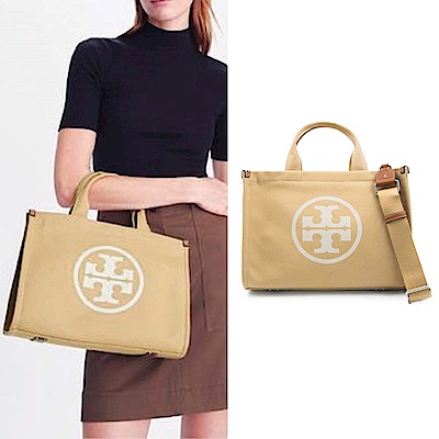 TORY BURCH ELLA 大LOGO帆布兩用托特包