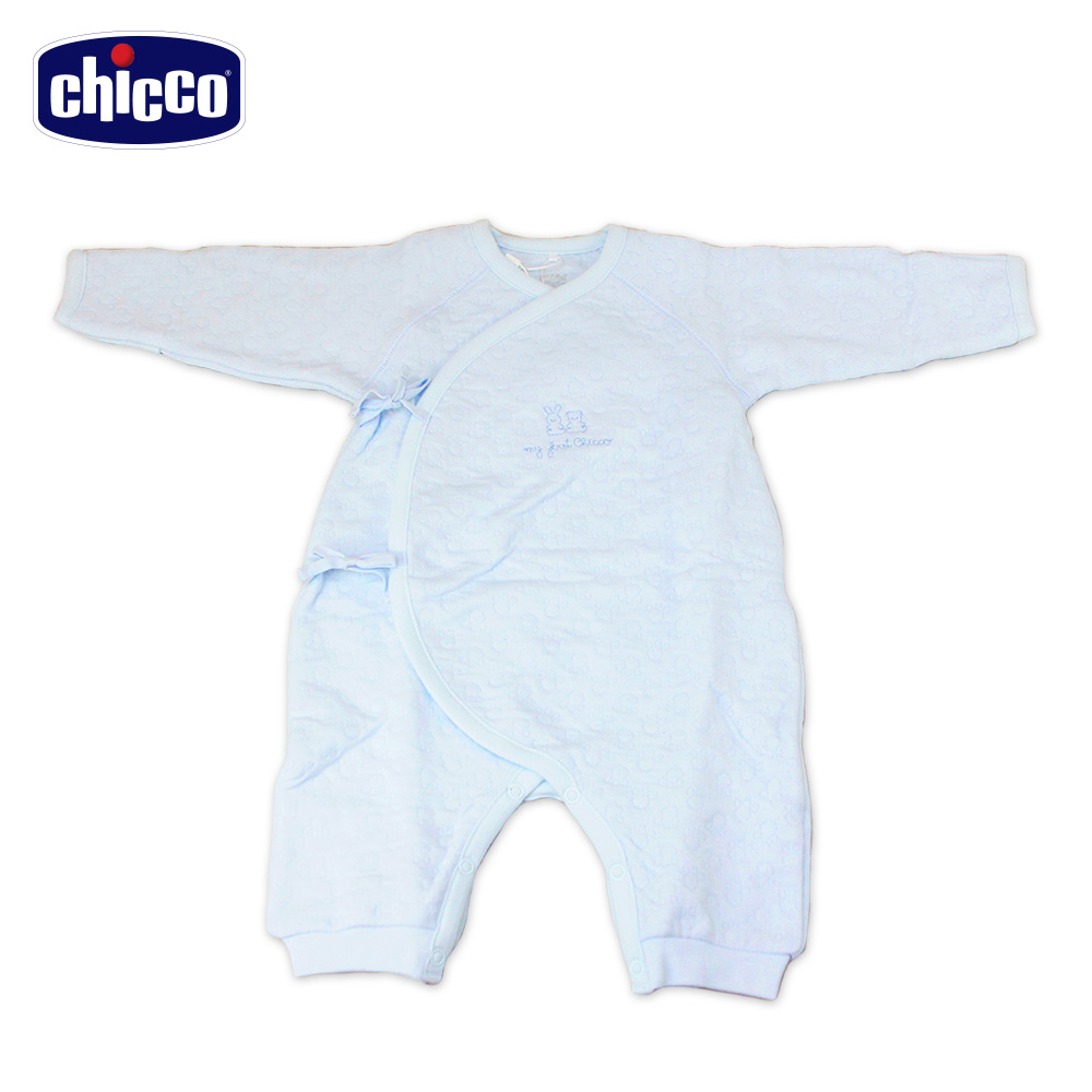 chicco-夾棉肚衣式兔裝-藍(3-6個月)