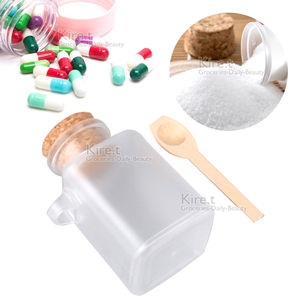 kiret 粉類膠囊專用 分裝瓶(100ml)-超值2入贈原木湯匙