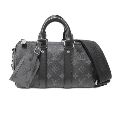 Louis Vuitton Keepall Bandouliere 25 M20900 Monogram Taurillon Black  Authentic