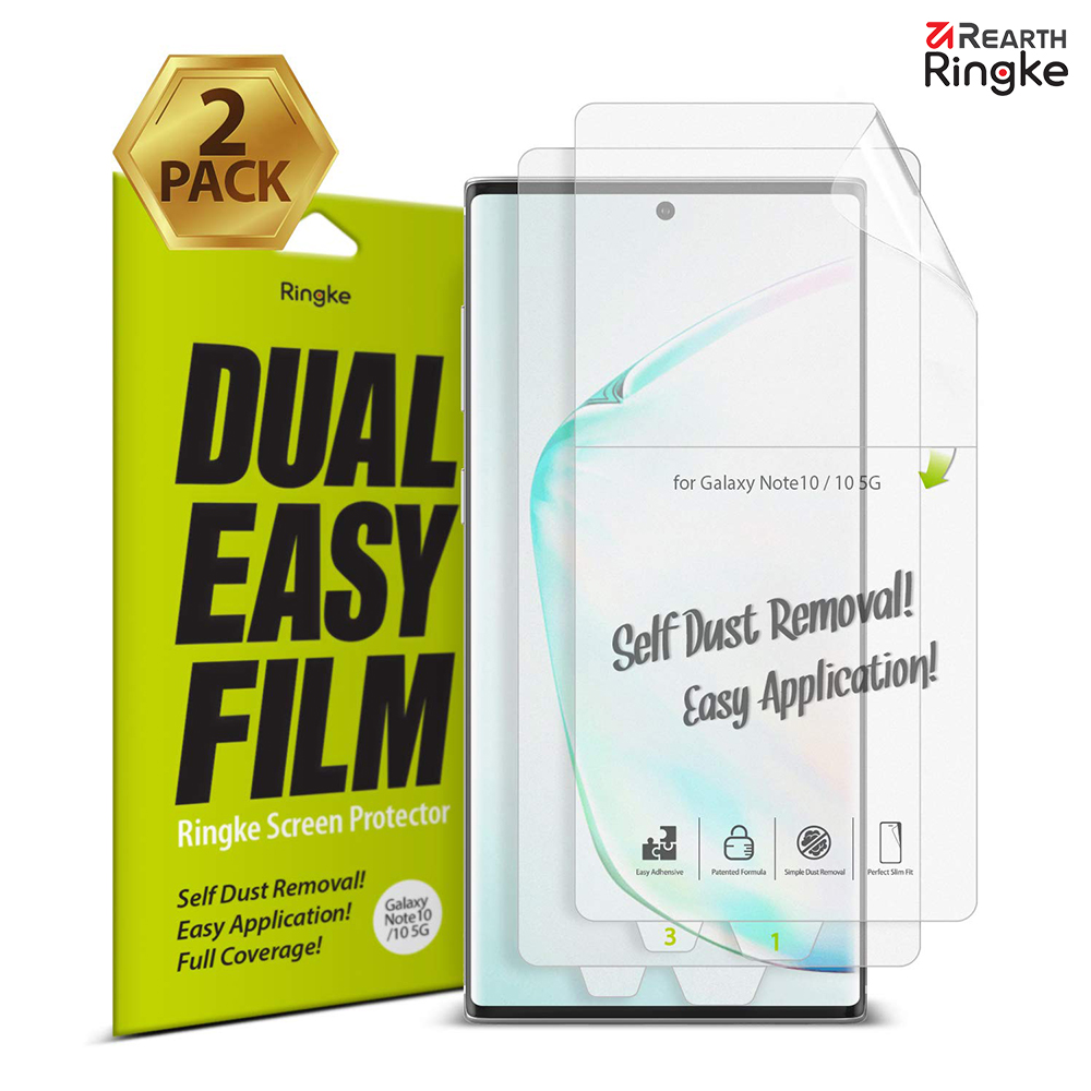 【Ringke】Note 10 [Dual Easy]易安裝螢幕保護貼（2入）