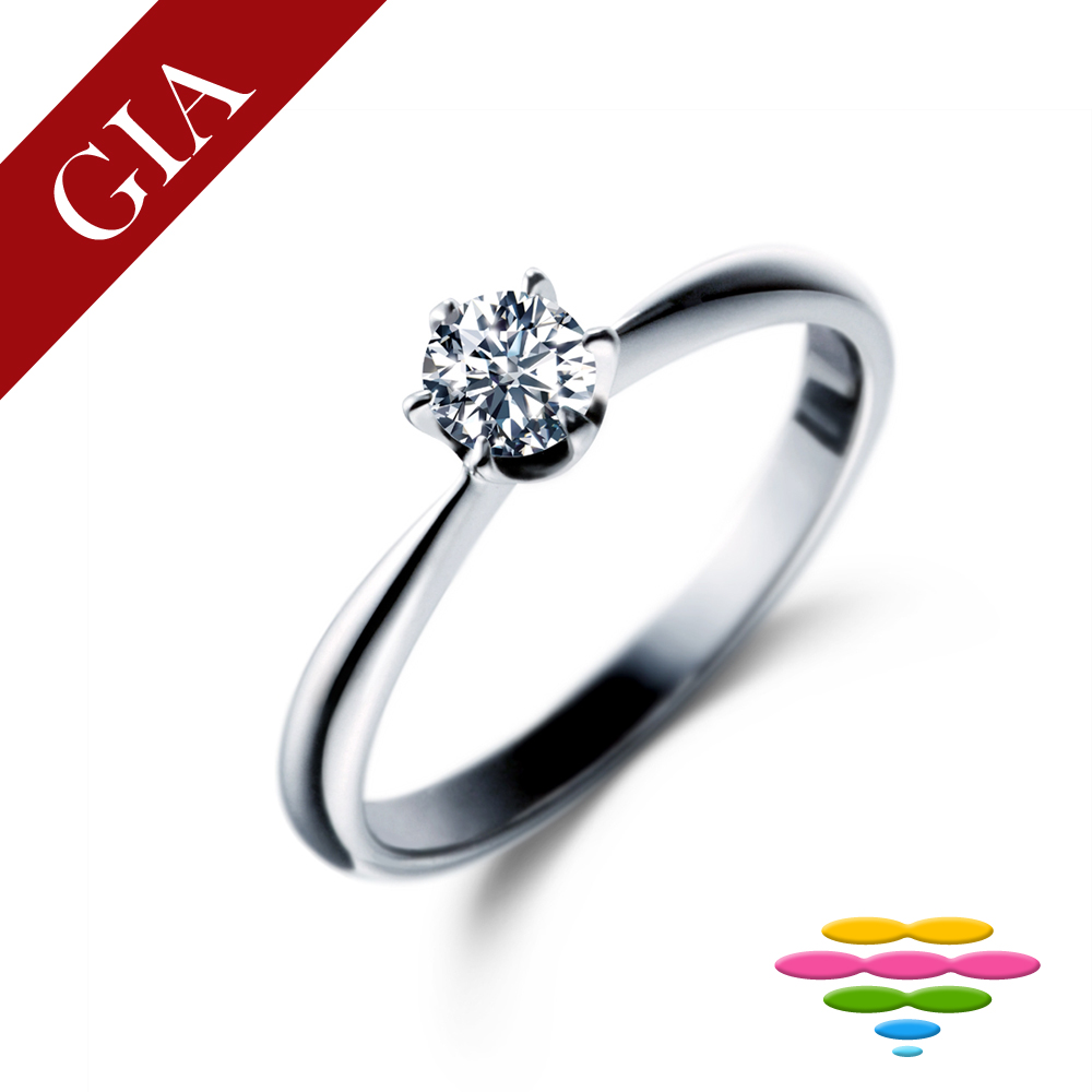 彩糖 GIA 1克拉 D成色 18K 六爪鑽戒 3EX+頂級北極光車工+H&A八心八箭車工