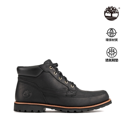 Timberland 男款黑色全粒面皮革中筒靴|A6581015