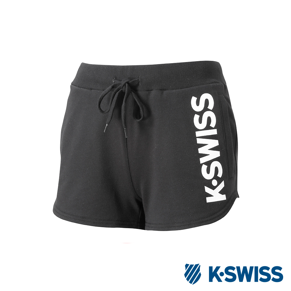 K-SWISS Print Logo Sweatshorts棉質短褲-女-黑