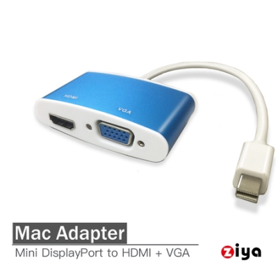 ZIYA Mac 視訊轉接線 MiniDisplayPort 轉 VGA HDMI