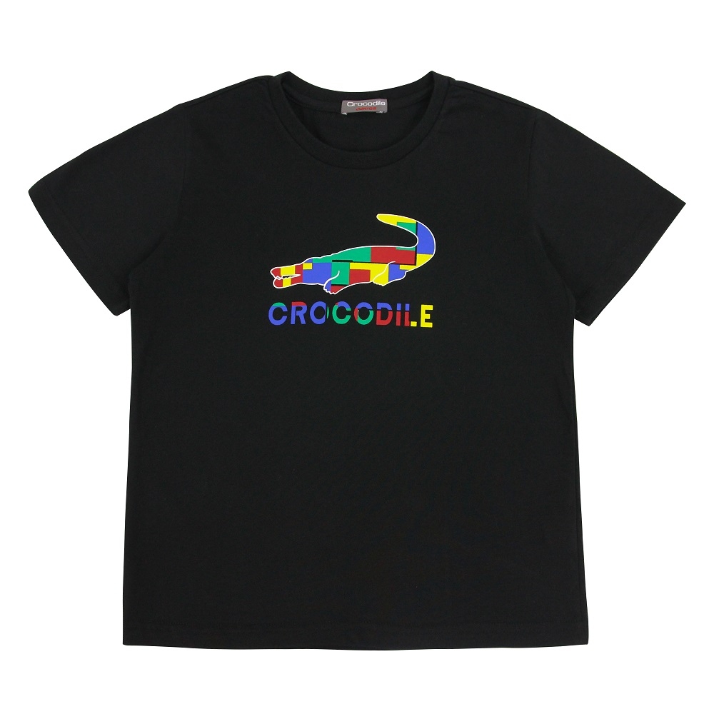 Crocodile Junior小鱷魚童裝- 經典鱷魚拚色印圖T恤 ( C65411-09 大碼款)