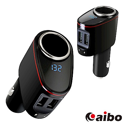 aibo ABQ32 QC3.0多功能急速車用充電器(點菸孔+雙USB+電瓶檢測)