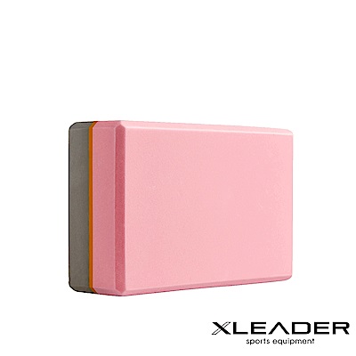 Leader X 環保EVA高密度防滑 亮彩撞色瑜珈磚 粉膚灰- 急
