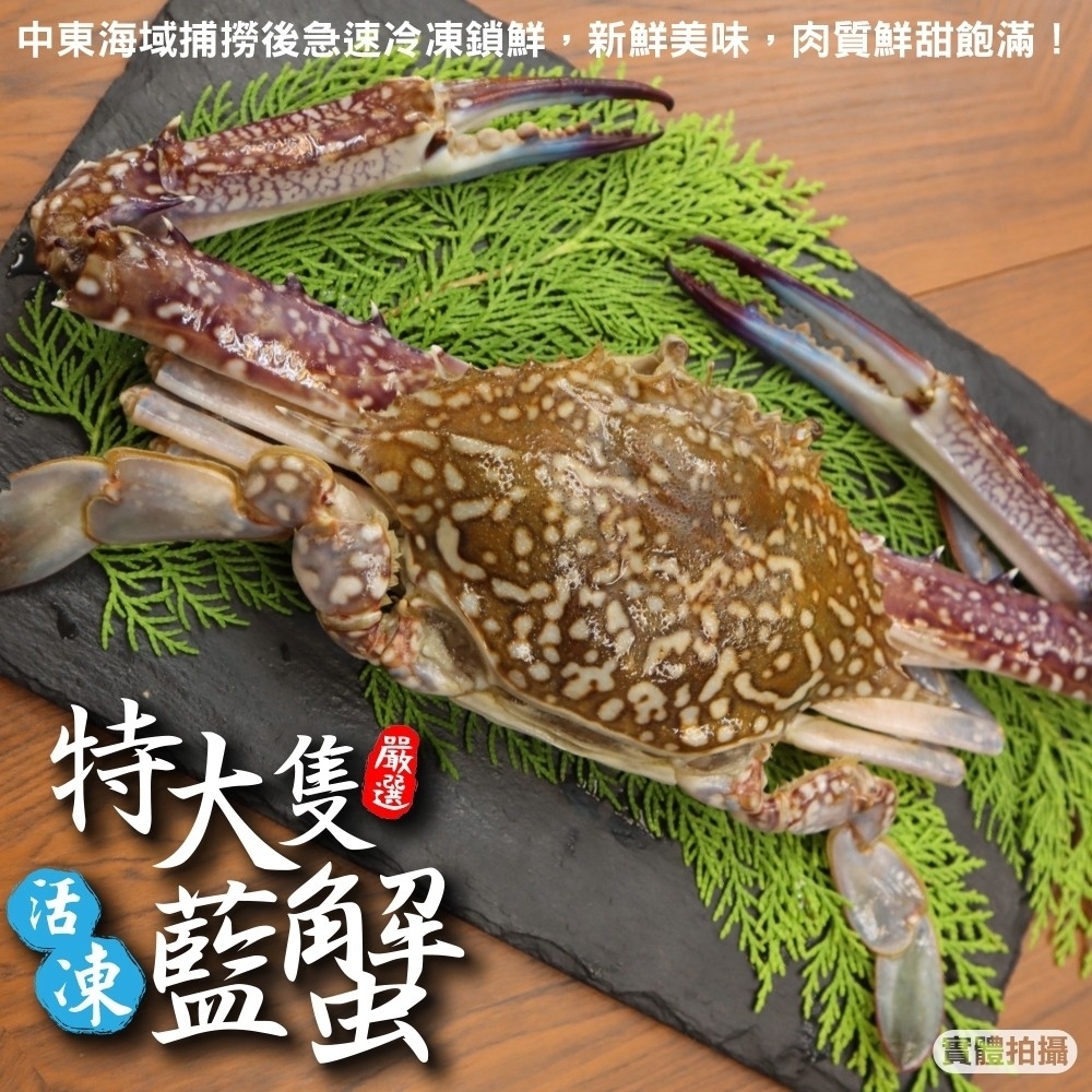 【海陸管家】活凍特大隻藍花蟹3隻(每隻400-450g)