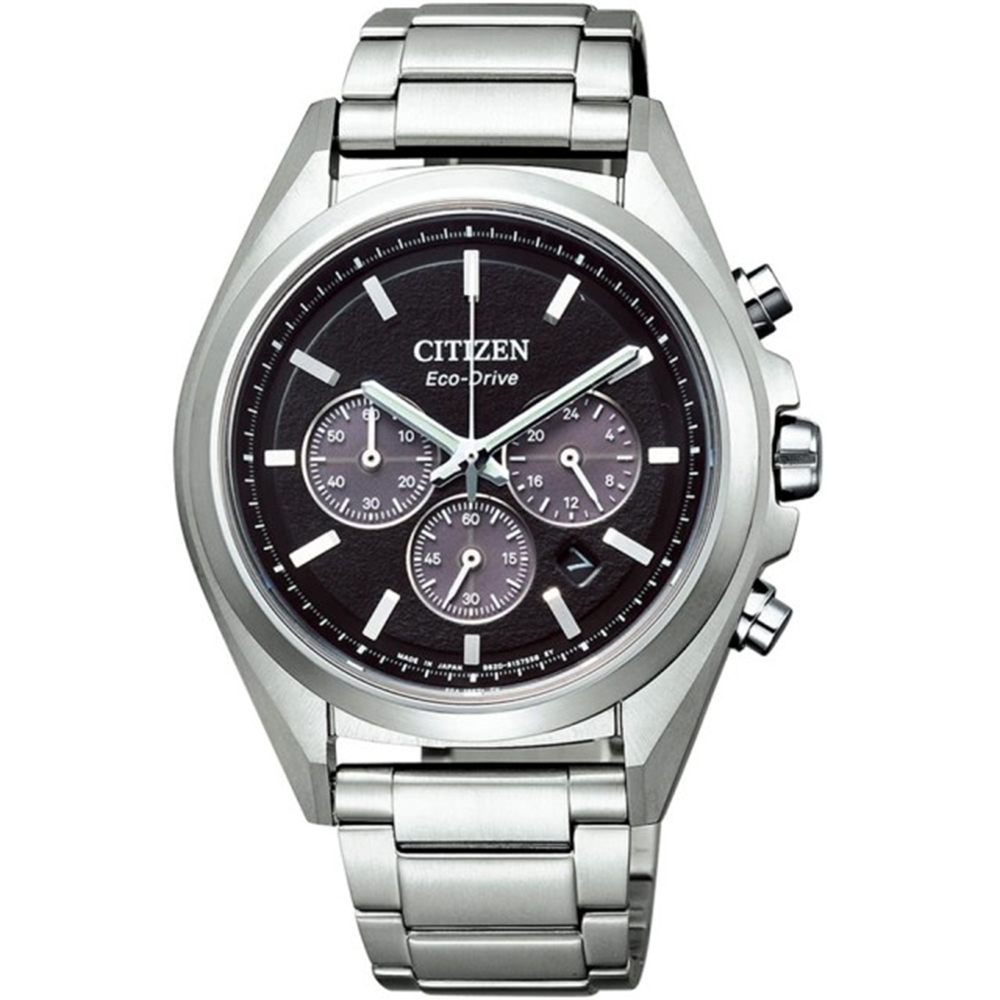 CITIZEN 星辰GENTS鈦金屬光動能男錶-銀x黑42mm(CA4390-55E)