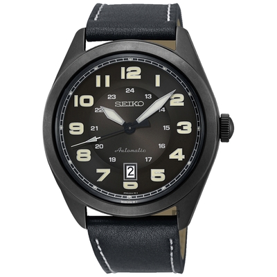 SEIKO 精工 飛行時代機械手錶 送禮推薦-黑/44mm (4R35-02W0SD)