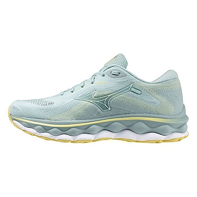 Mizuno Wave Sky 7 [J1GD230273] 女 慢跑鞋 運動 馬拉松 緩衝型 透氣 回彈 美津濃 綠黃