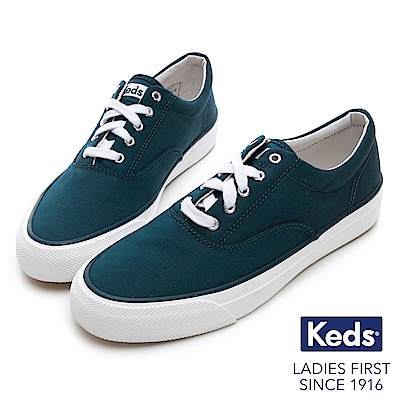 Keds ANCHOR 霧感復刻綁帶休閒鞋-深綠