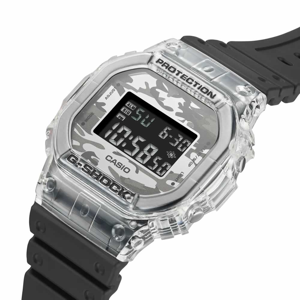 CASIO卡西歐 G-SHOCK 百搭潮流 透明迷彩 半透明 經典系列 DW-5600SKC-1_42.8mm