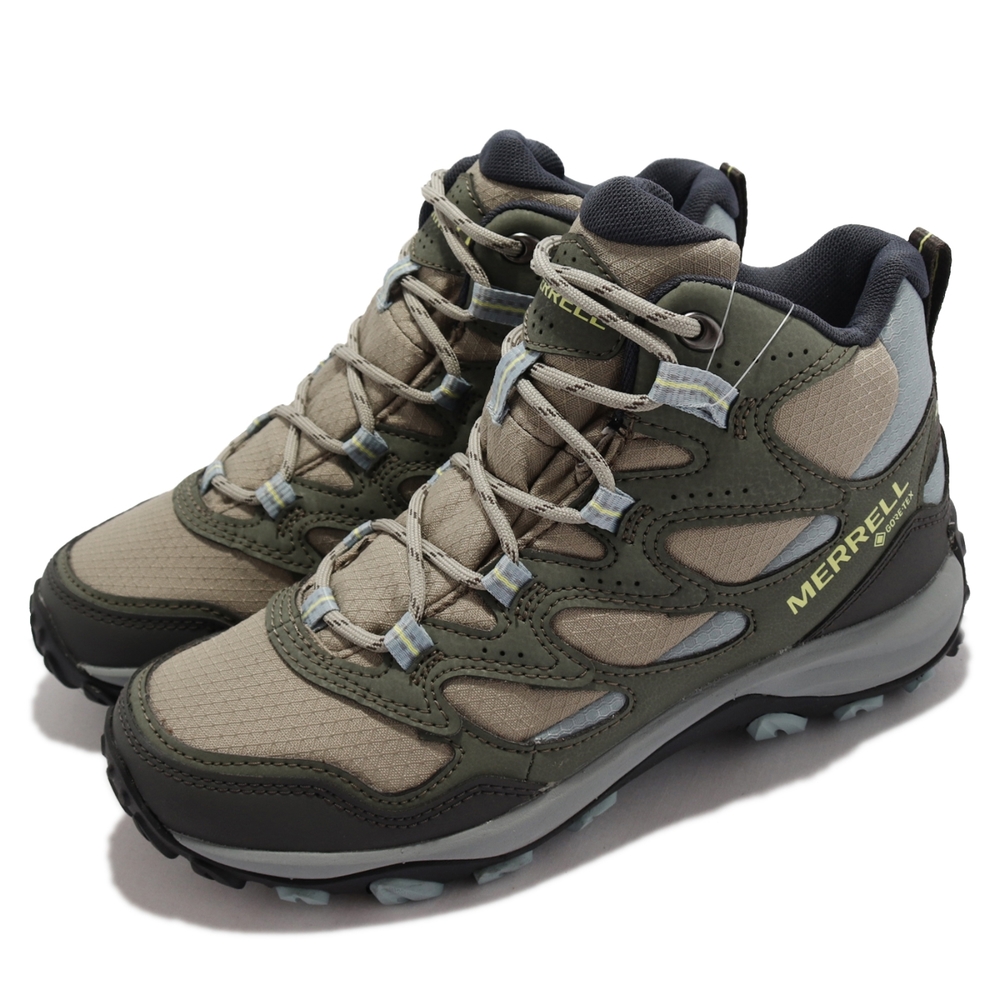 Merrell 戶外鞋 West Rim Sport GTX 女鞋 登山 越野 防水 支撐 避震 耐磨 抓地 褐 綠 ML036558