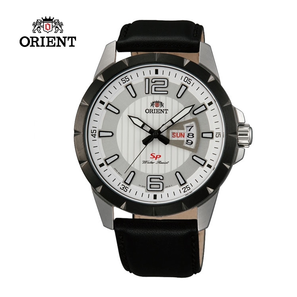 ORIENT 東方錶 SP系列 寬幅日期運動石英錶 皮帶款 白色 FUG1X003W-43.0 mm
