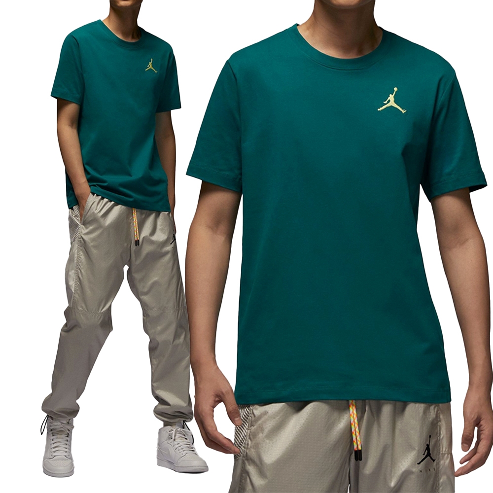 Nike AS M J Jumpman EMB SS Crew 男款 綠色 休閒 運動 T恤 短袖 DC7486-318