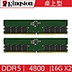 金士頓 Kingston DDR5 4800 16G X2 桌上型 32G 記憶體 KVR48U40BS8K2-32 product thumbnail 1