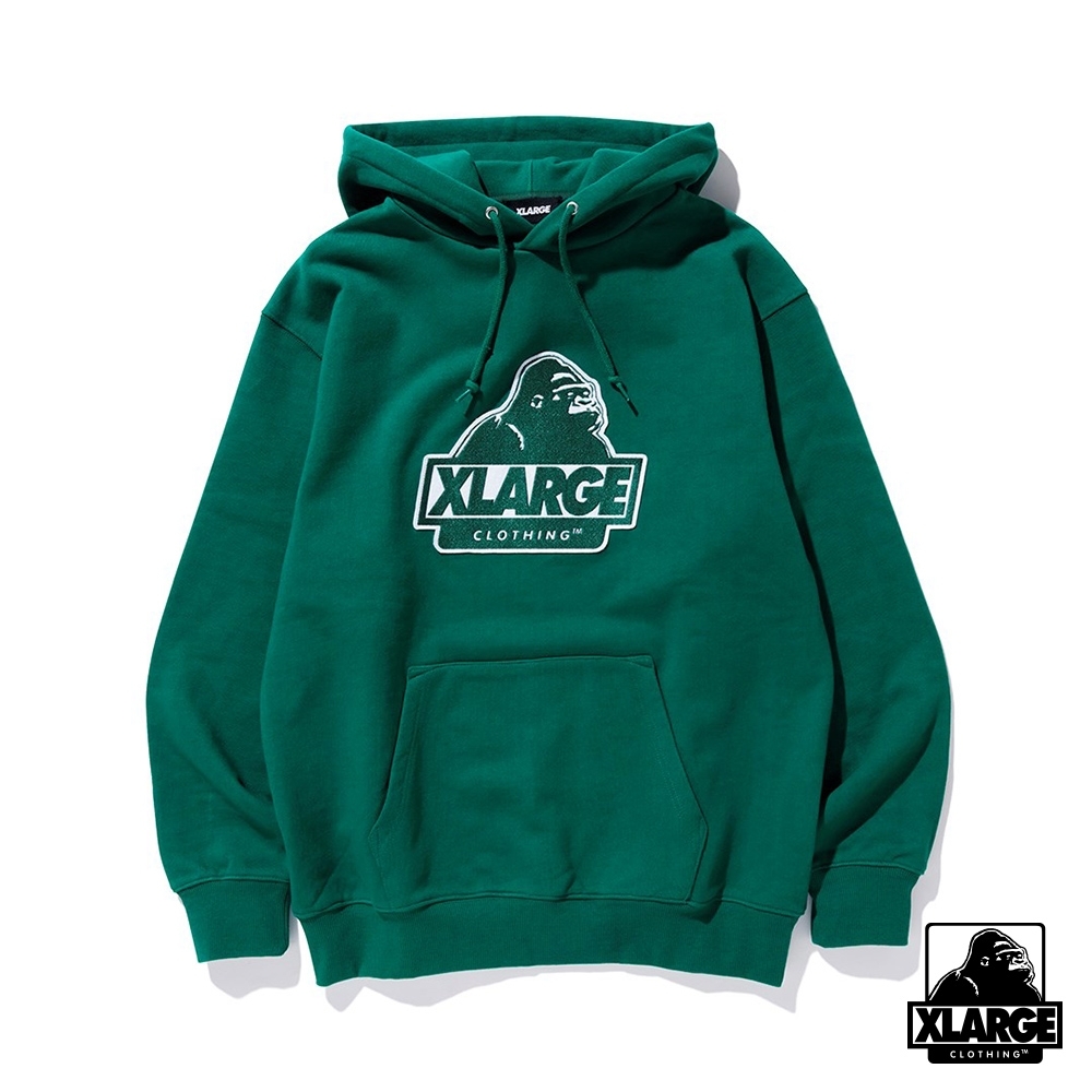 XLARGE SLANTED OG PATCH HOODED SWEAT經典LOGO帽T-綠