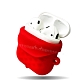 極簡主義 立體菱紋 Apple Airpods 藍牙耳機盒保護套 1/2代通用款(朝陽紅) product thumbnail 1