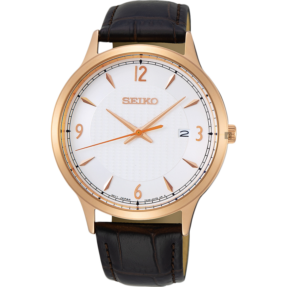 SEIKO 精工 CS系列都會石英男錶 送禮首選-銀x咖啡/41mm (SGEH88P1)_SK045