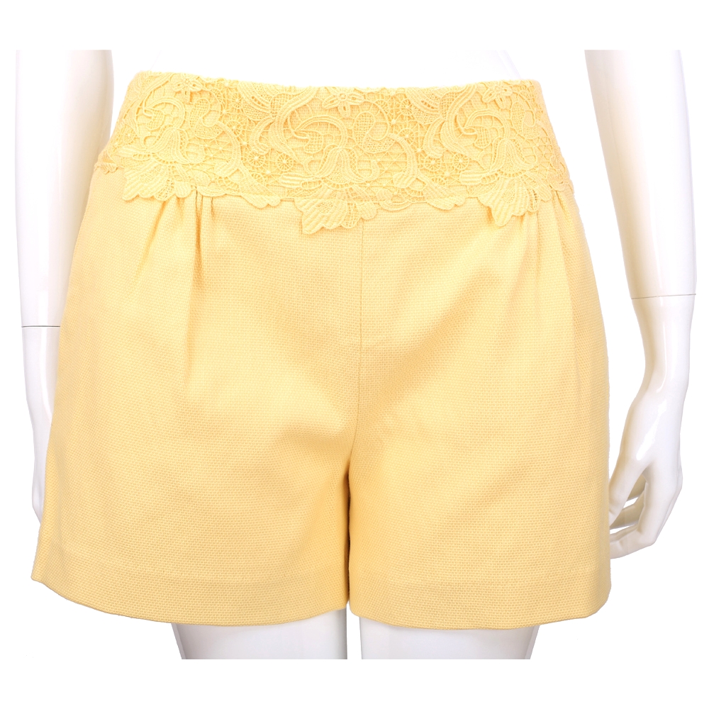 SCERVINO 黃色織花設計短褲