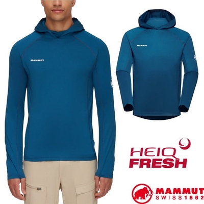 瑞士 MAMMUT 長毛象 男 Selun FL Sun Hoody 保暖長袖連帽T恤_1016-01420-50550 深冰藍