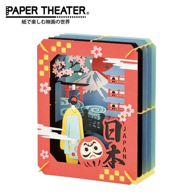 日本正版 紙劇場 日本 紙雕模型 紙模型 立體模型 日本場景系列 富士山 櫻花 PAPER THEATER - 519001