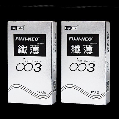 FUJI-NEO 不二新創 纖薄003 衛生套 保險套 銀（12入/盒x2盒）