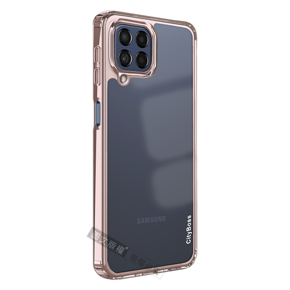 CITY晶鑽彩盾 三星 Samsung Galaxy M53 5G 抗發黃透明殼 氣囊軍規防摔殻 手機殼(玫瑰金)
