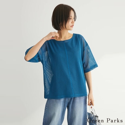 Green Parks 【SET ITEM】網洞素面圓領上衣+素面背心