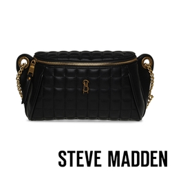 STEVE MADDEN-BYULI 鍊帶格紋斜背腰包-黑色