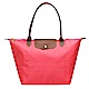 LONGCHAMP Le Pliage系列長提把尼龍水餃包(大-櫻花粉) product thumbnail 1