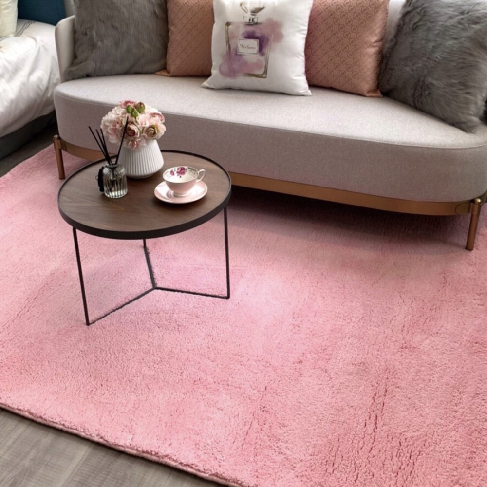 【FUWALY】凡地剛地毯-粉-140X200CM (地毯 地墊 多色 溫暖 適用於客廳 起居室空間 生活美學)