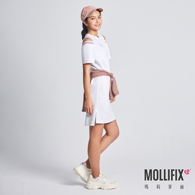 Mollifix 瑪莉菲絲 挖肩修身長版連身裙 (白) 暢貨出清、連身裙、運動服、裙子