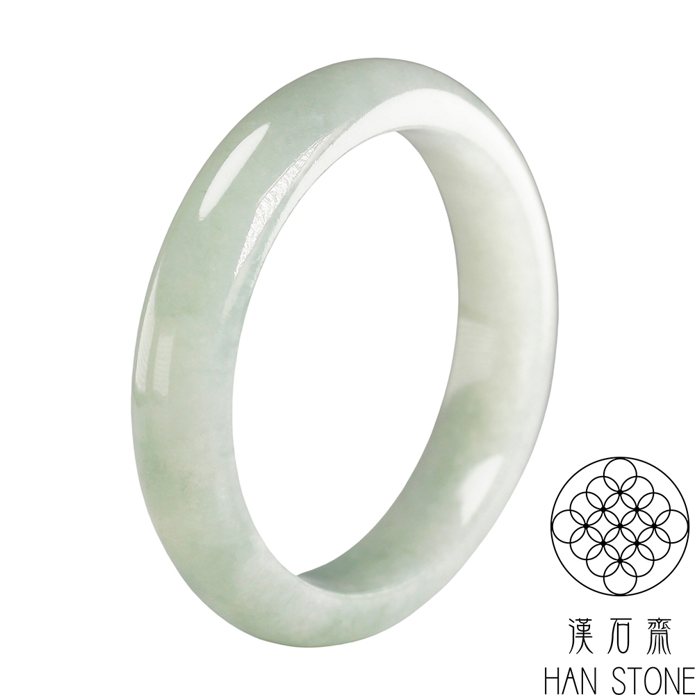 【漢石齋】天然A貨 冰糯芙蓉種 翡翠玉鐲手鐲(手圍18.8/版寬14.1mm)