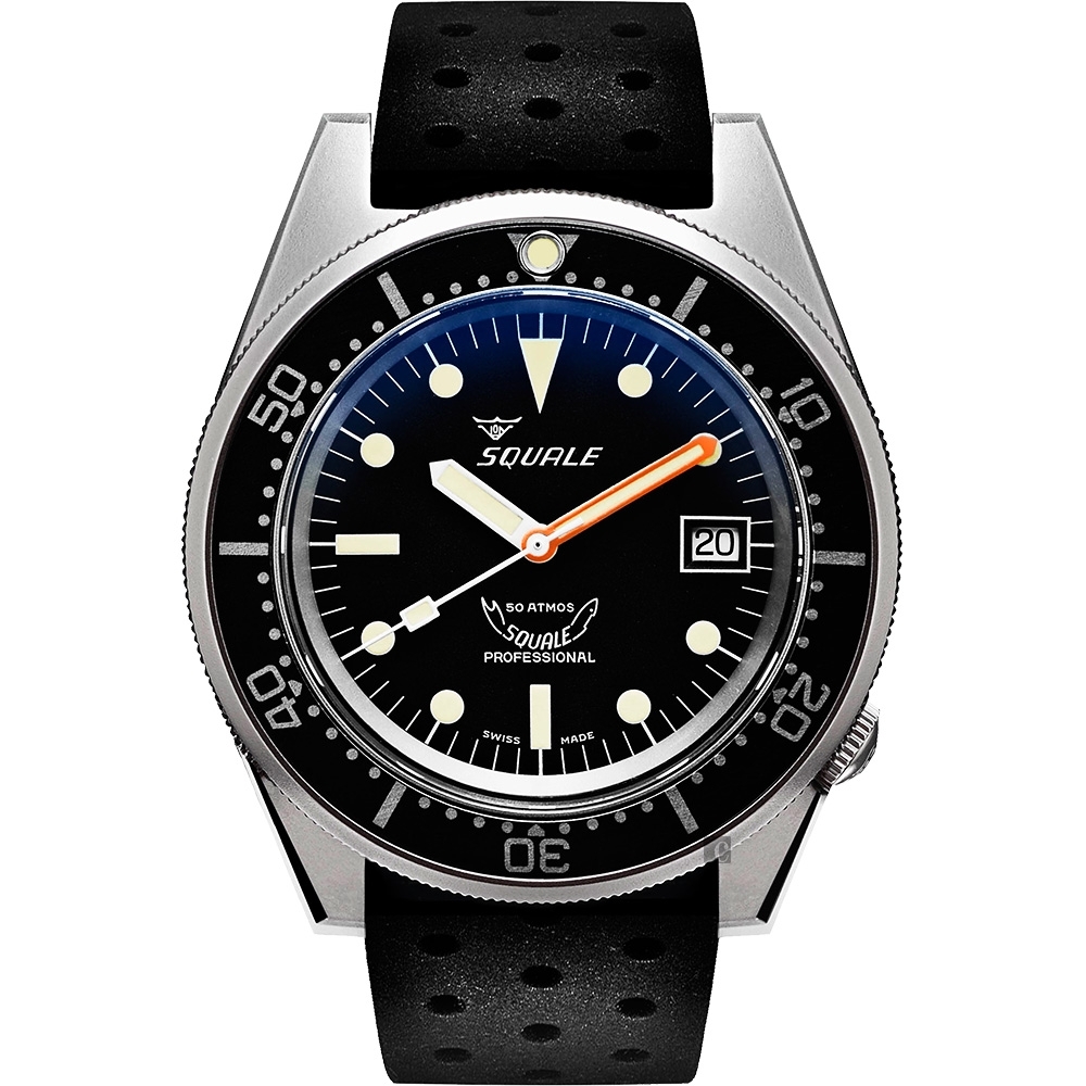 SQUALE 鯊魚錶 1521經典系列機械錶-黑/42mm