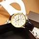 SEIKO 精工 放射狀錶盤 日期 壓紋牛皮手錶-銀白x金框x深褐色/39mm product thumbnail 1