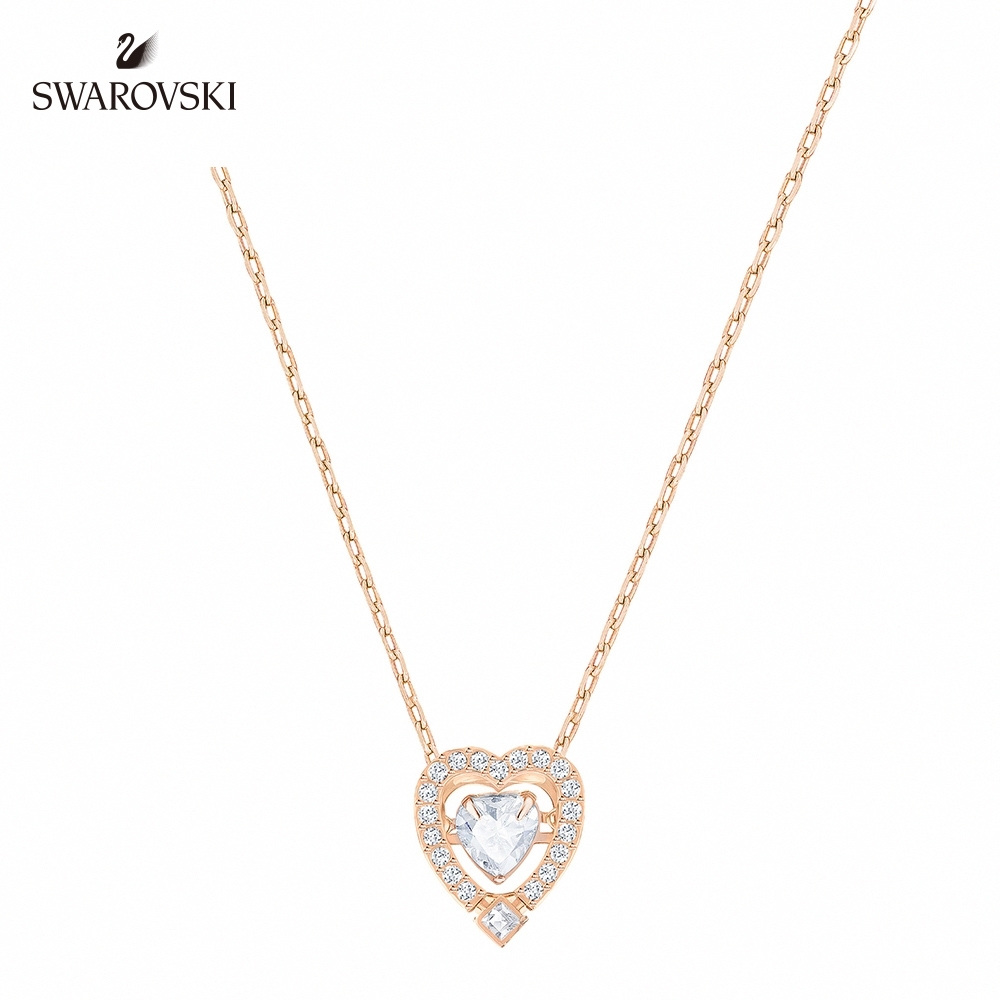 SWAROVSKI 施華洛世奇 Sparkling Dance Heart 心型玫瑰金項鏈