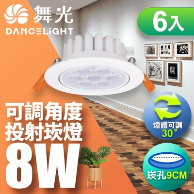 (6入)舞光 LED 8W 崁孔9CM 歡笑崁燈 快接頭快速安裝(白光/自然光/黃光)