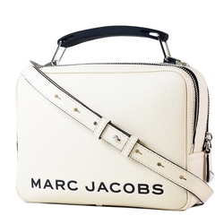 MARC JACOBS 專櫃款 THE BOX23荔枝紋手提/斜背二用包-香草白/中