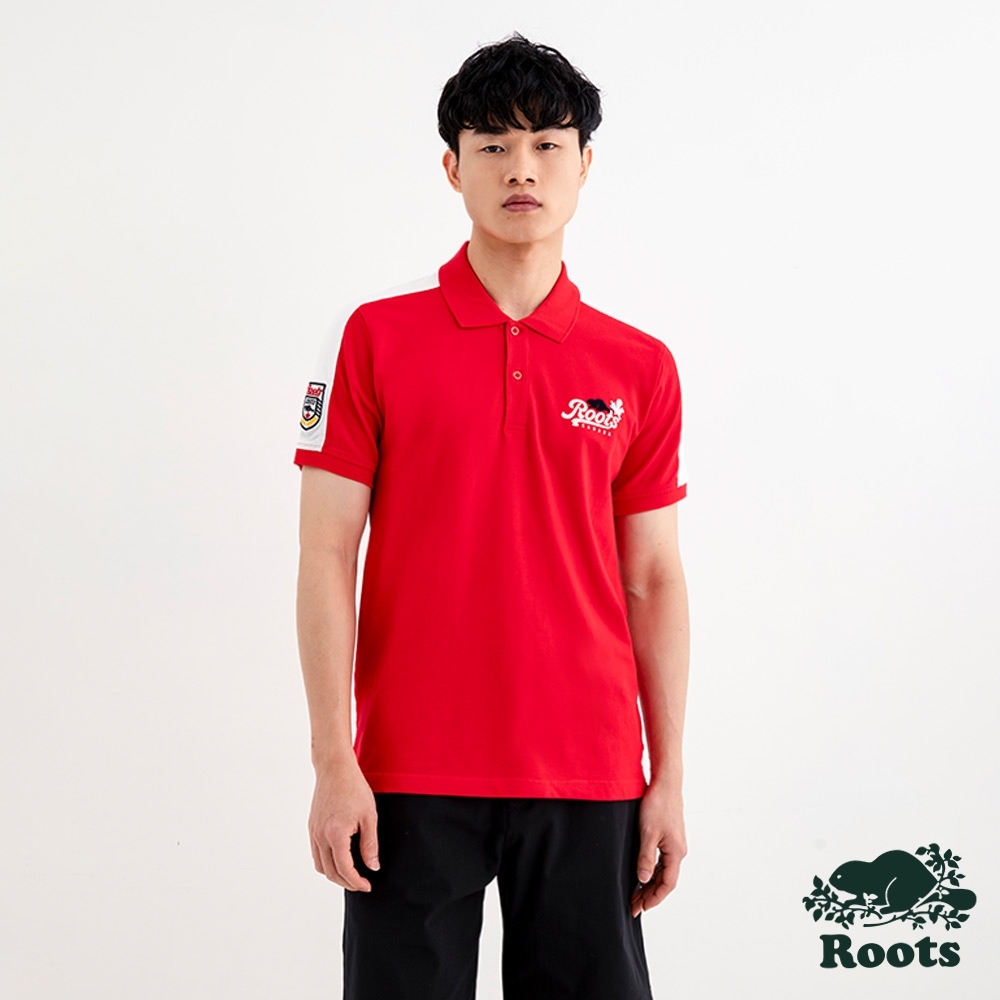 Roots 男裝- CANADA BEAVER短袖POLO衫-紅色