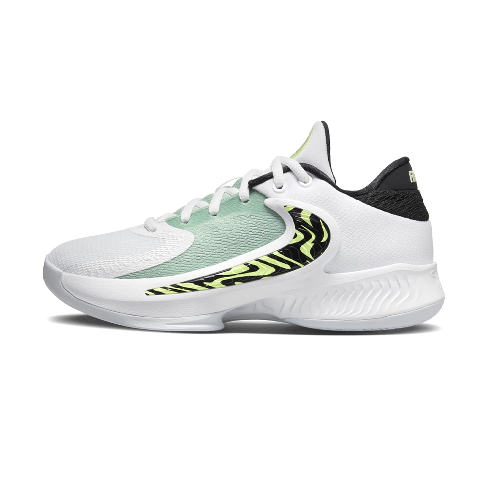 Nike Freak 4 GS 女鞋 大童鞋 白綠色 字母哥 籃球鞋 DQ0553-100
