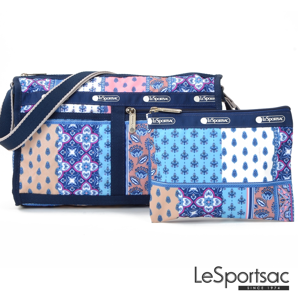 LeSportsac - Standard 雙口袋斜背包-附化妝包 (蔚藍幸福)