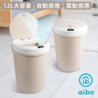 USB充電自動掀蓋感應垃圾桶(12L)