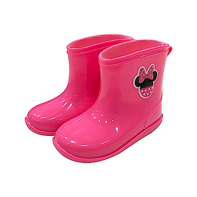 迪士尼童鞋 米妮 點點造型短筒雨鞋-粉
