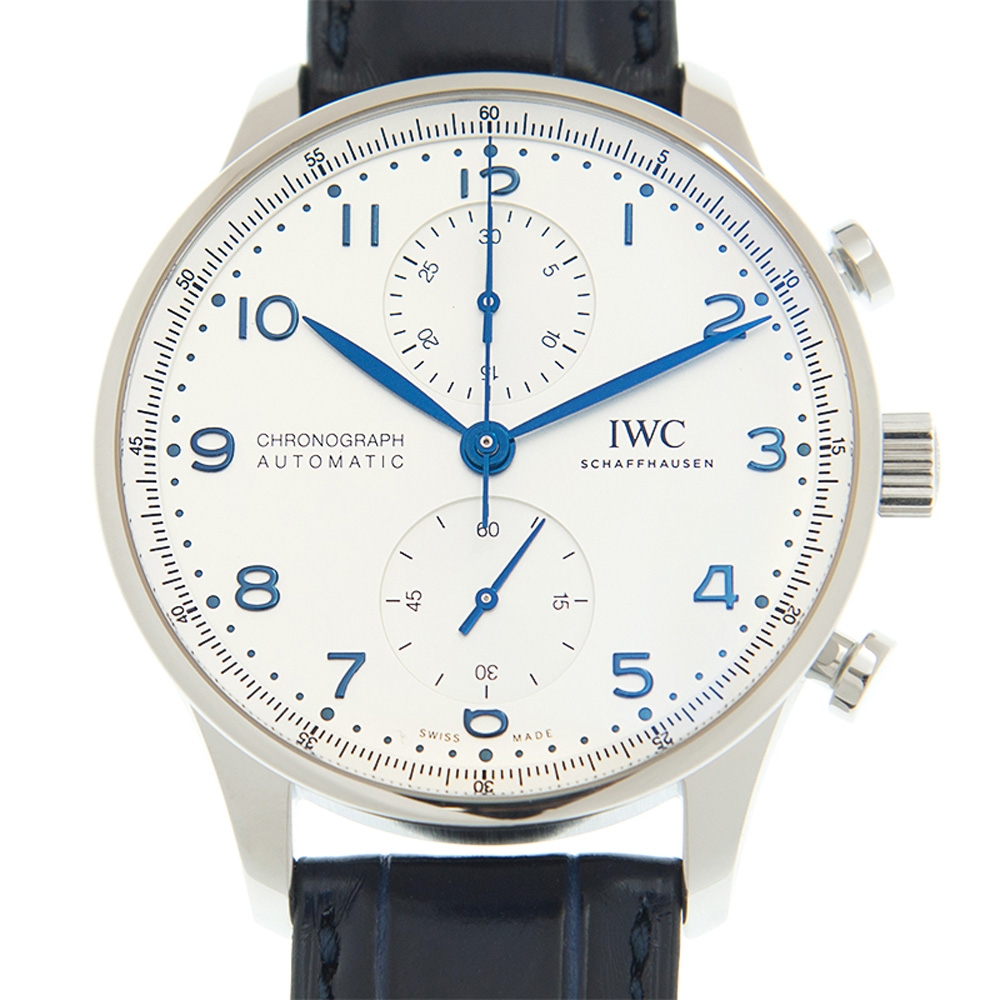 IWC 萬國錶 新葡萄牙計時腕錶(IW371605)x白面藍字x41mm