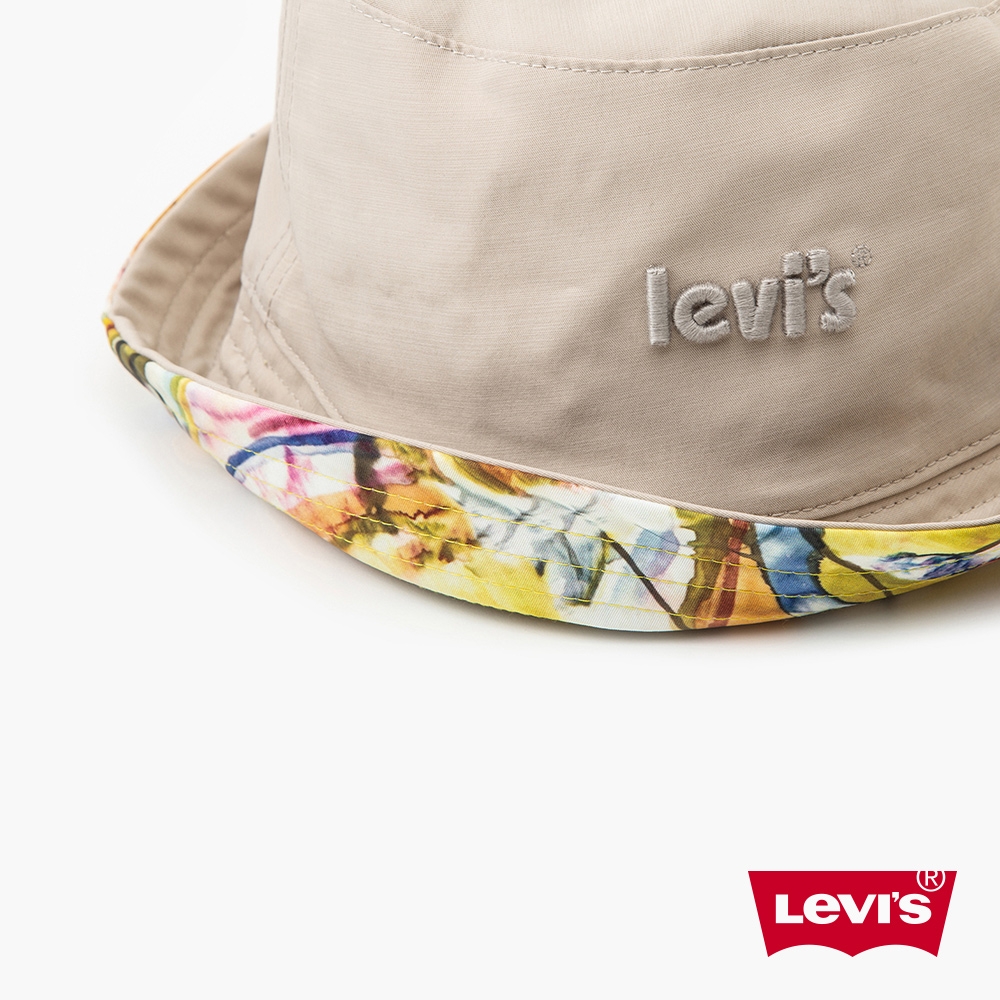 Levis 男女同款 雙面用漁夫帽 / 精工立體刺繡海報體Logo / 渲染水墨畫
